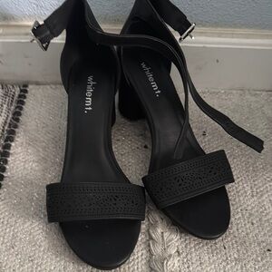 WHIT Black Women's Heeled Sandals